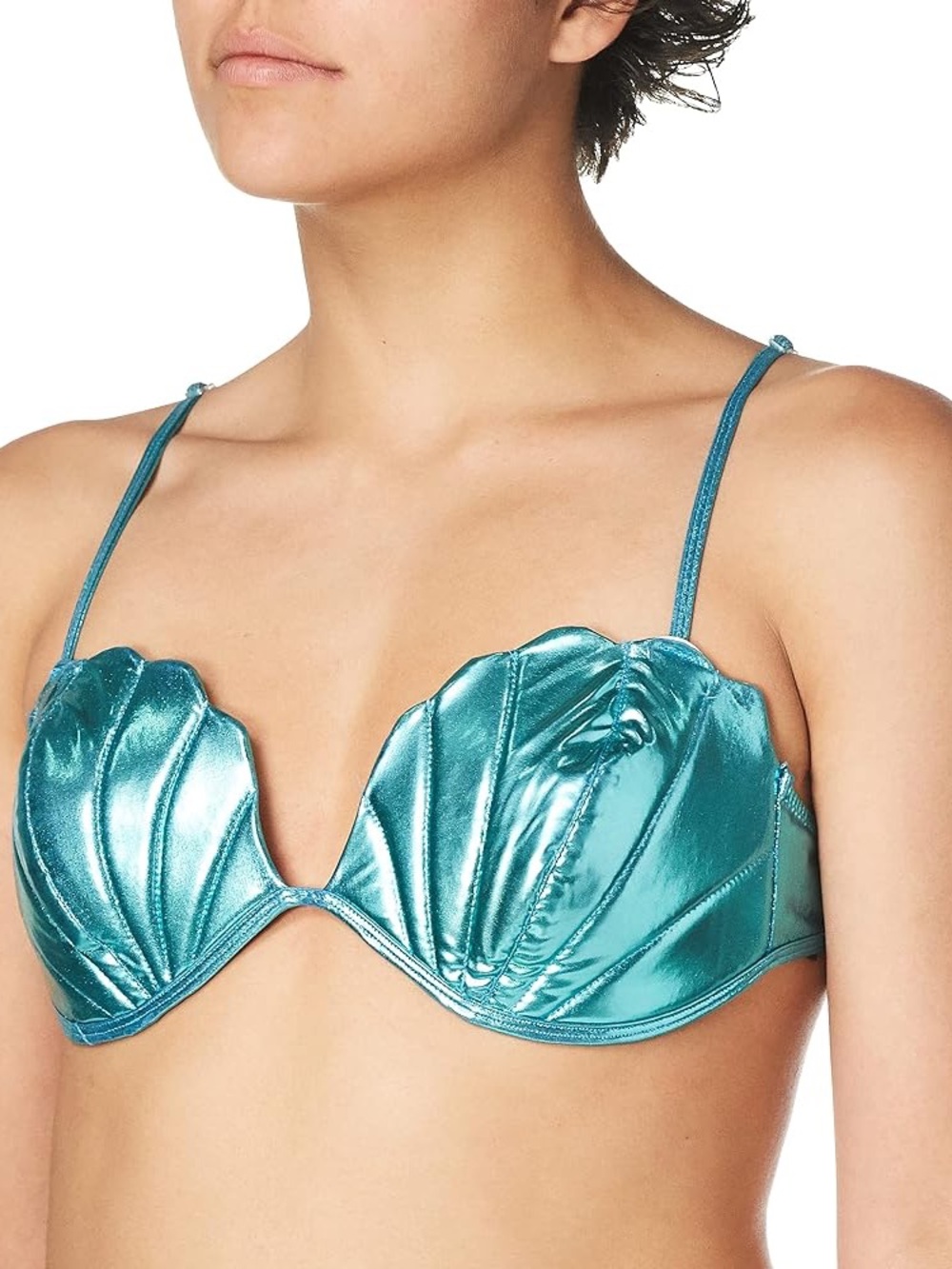 Leg Avenue Mermaid Shell Bra Blue Size L